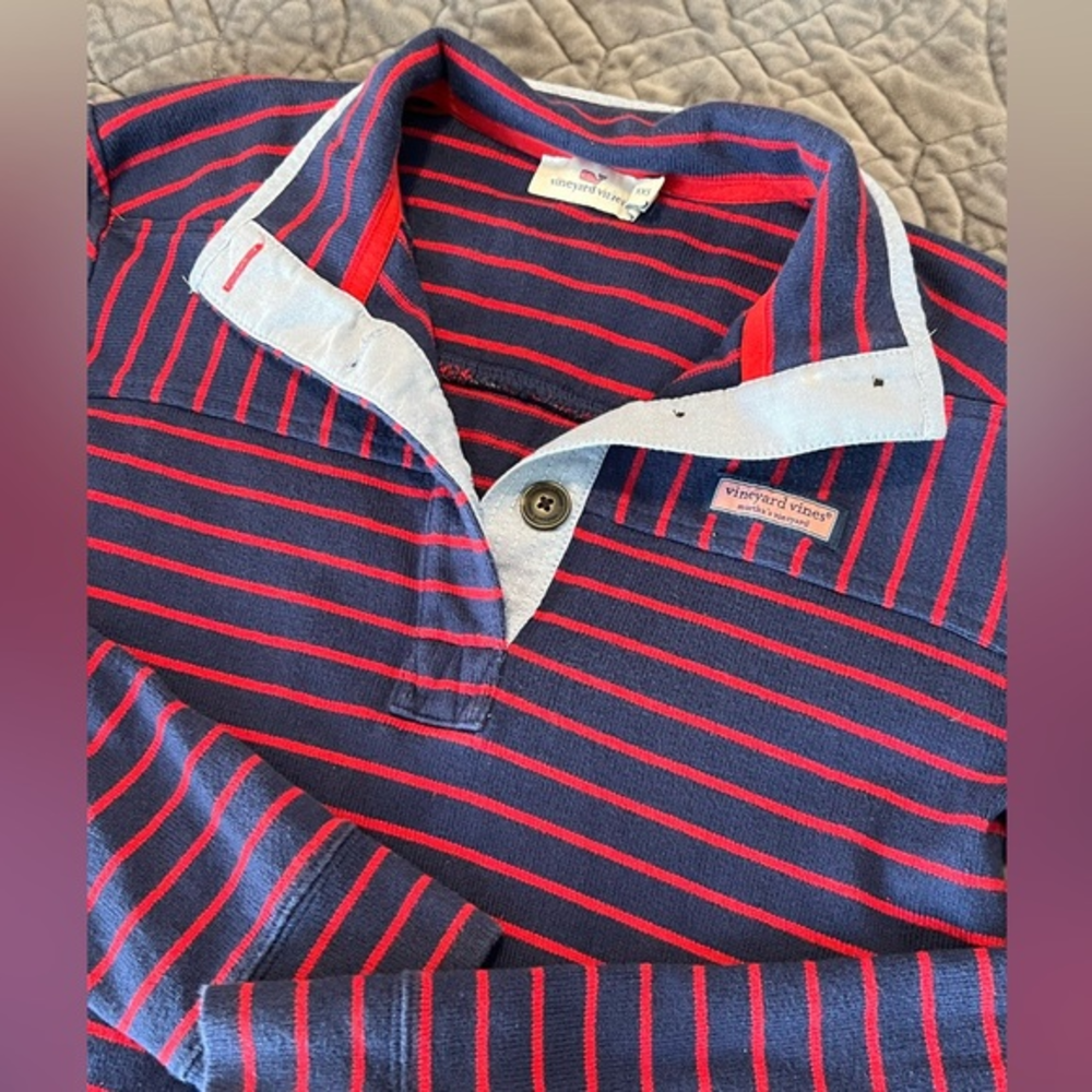Vineyard Vines Shirt Women's‎ XXSmall Deep Bay Woven Shep Button Up Long Sleeve